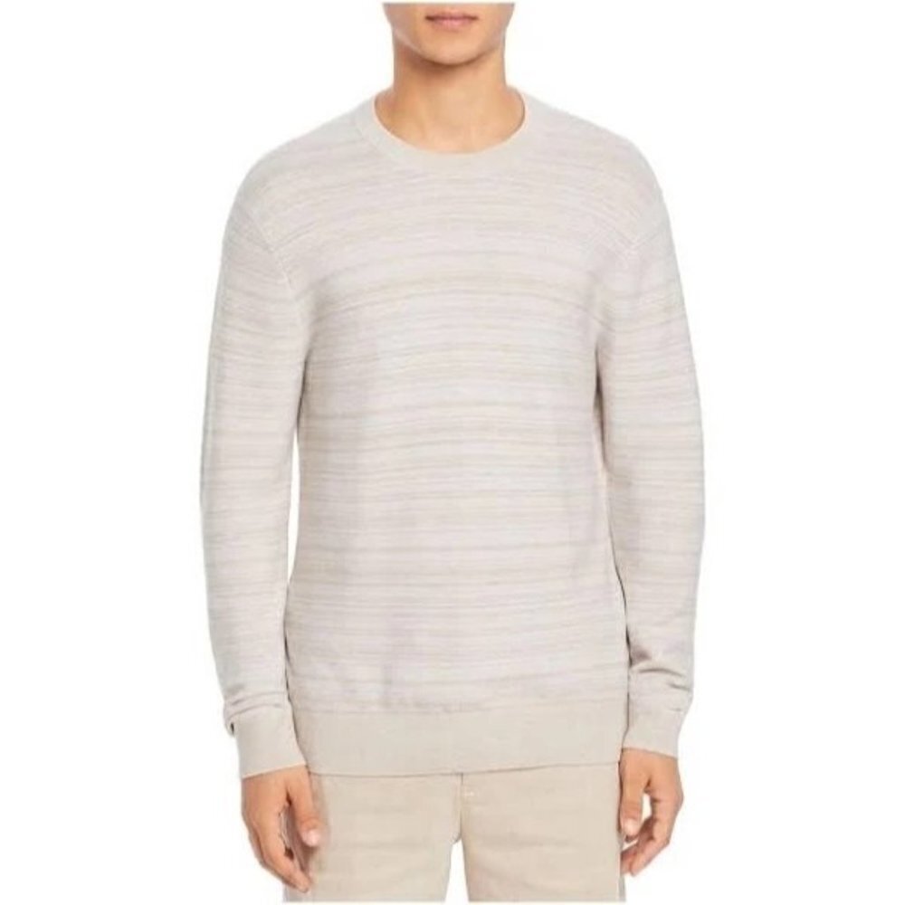 Michael Kors Men's Crew Neck Sweater Oatmeal Made in USA Cotton